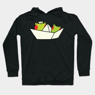 Frogs in a paper boat Hoodie